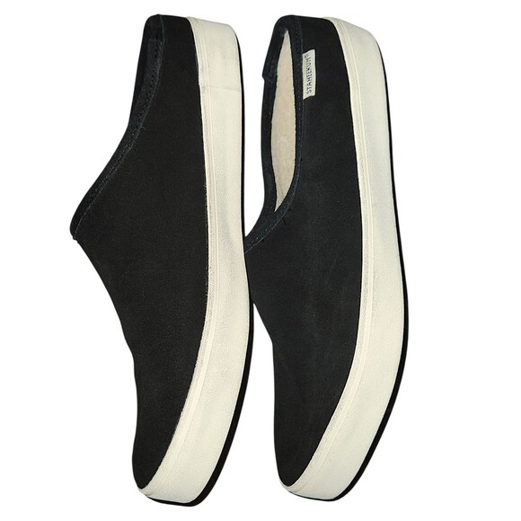 Staheekum Ladies'  Black Suede Lounge Sherpa Slip-On Cami Mule Select Size 9 - Picture 5 of 6